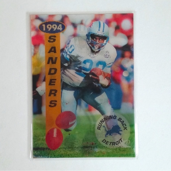 Vintage 1994 #12 Barry Sanders NFL Detroit Lions Hologram Pinnacle Trading Card - Picture 6 of 6